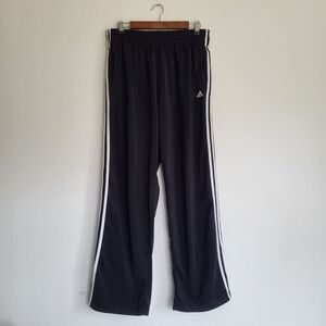 Adidas Black Track Pants with White Side Stripes